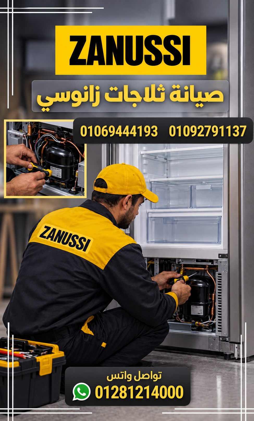 صيانة ثلاجات زانوسي نوفروست وديجيتال